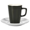Royal Genware Black Latte Mug And White Saucer 12oz / 340ml