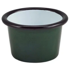 Enamel Ramekin Green And Black 3.2oz / 90ml