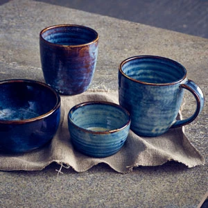 Terra Porcelain Mugs Aqua Blue 11.25oz / 320ml 3 Terra Porcelain Mugs Aqua Blue 11.25oz / 320ml