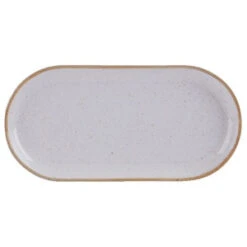 Seasons Stone Narrow Oval Plate 32 X 20cm
