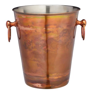 BarCraft Stainless Steel Wine Bucket With Iridescent Copper Finish 3 BarCraft Stainless Steel Wine Bucket With Iridescent Copper Finish