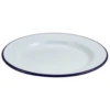 Enamel Wide Rim Plate White & Blue 20cm 1 Enamel Wide Rim Plate White & Blue 20cm -Best Cutlery Store 173410