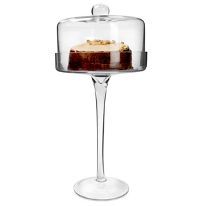 High Glass Cake Stand & Dome 38cm 3 High Glass Cake Stand & Dome 38cm