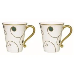 Elia Jewel Green & Gold Two Piece Mug Set