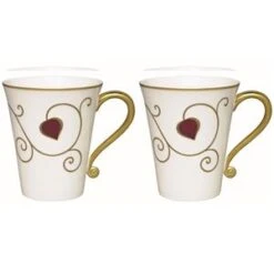 Elia Jewel Red & Gold Two Piece Mug Set