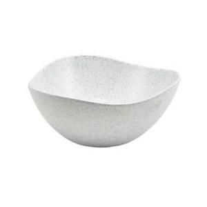 White Granite Melamine Triangular Buffet Bowl 25cm 3 White Granite Melamine Triangular Buffet Bowl 25cm