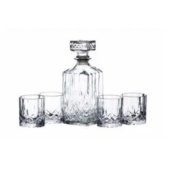 BarCraft Cut Glass Decanter Set