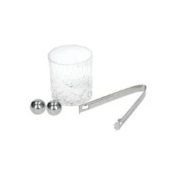 BarCraft Whiskey Glass And Stone Set
