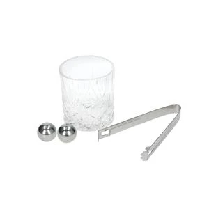 BarCraft Whiskey Glass And Stone Set 3 BarCraft Whiskey Glass And Stone Set