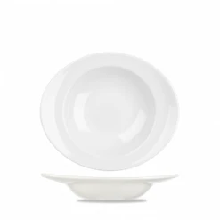 White Orbit Oval Soup Plate 9inch
