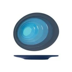 Creative Azure Blue Atlantis Melamine Oval Plate 22 X 17.5cm